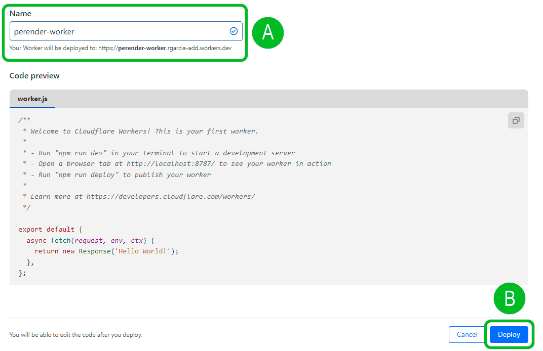 Cloudflare Cree un Worker 